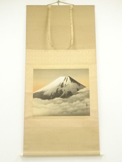 JAPANESE HANGING SCROLL / HAND PAINTED / Mt. FUJI 